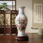 Chinese vaas met bloemen en vogels, 32 cm, Ophalen of Verzenden