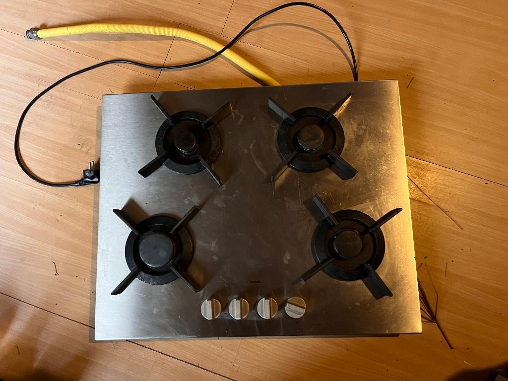 Atag Gaskookplaat RVS met 4 grote branders, Ophalen, Gebruikt, 4 kookzones, Inbouw