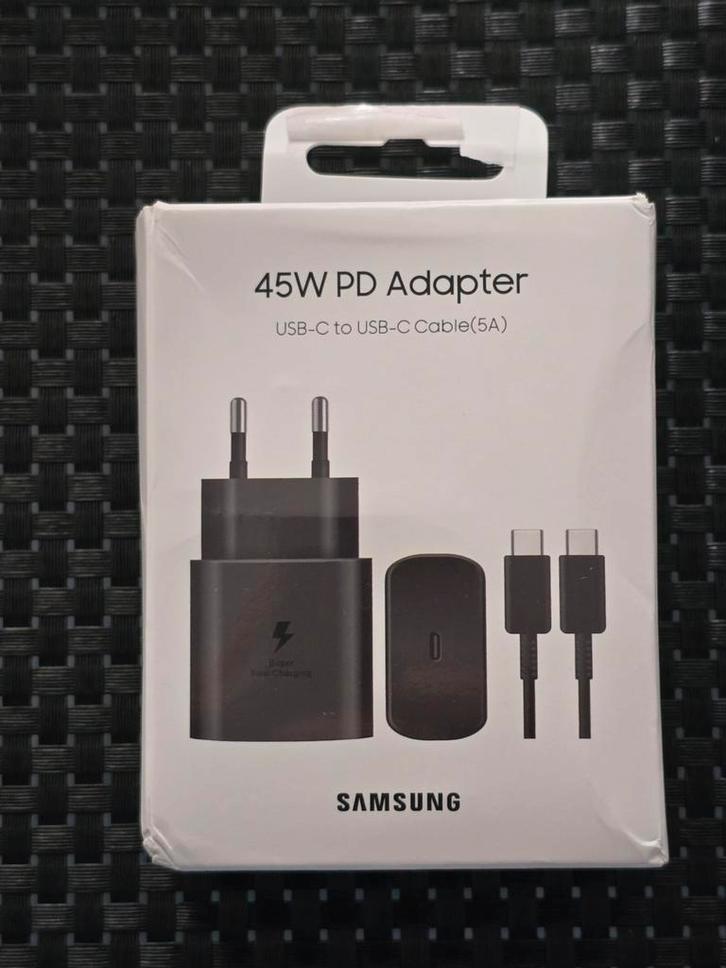 Samsung 45W Snellader + USB-C Kabel - Nieuw!, Telecommunicatie, Mobiele telefoons | Telefoon-opladers, Nieuw, Samsung, Ophalen