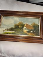 Oud Hollands Landschap Schilderij - B. de Vries, Ophalen of Verzenden