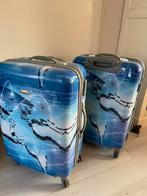 2 KOFFERS, GEBRUIKT, MET WIELTJES E.D.  SAMEN €20, Sieraden, Tassen en Uiterlijk, Koffers, Gebruikt, Hard kunststof, 70 cm of meer