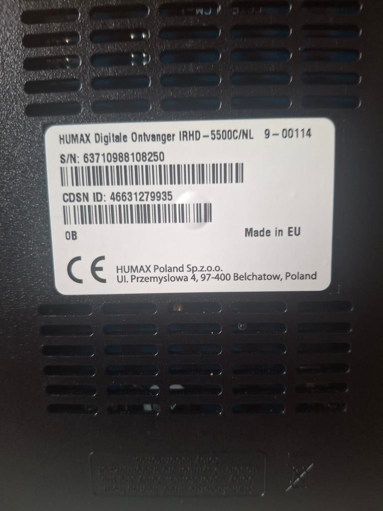 Ziggo Humax Digitale Ontvanger IRHD 5500C NL, Ophalen, Zo goed als nieuw