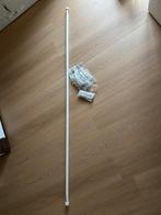 IKEA Hugad Gordijnroede 210-285 cm met 40 ringen, Wit, Ophalen of Verzenden, Zo goed als nieuw, 200 cm of meer
