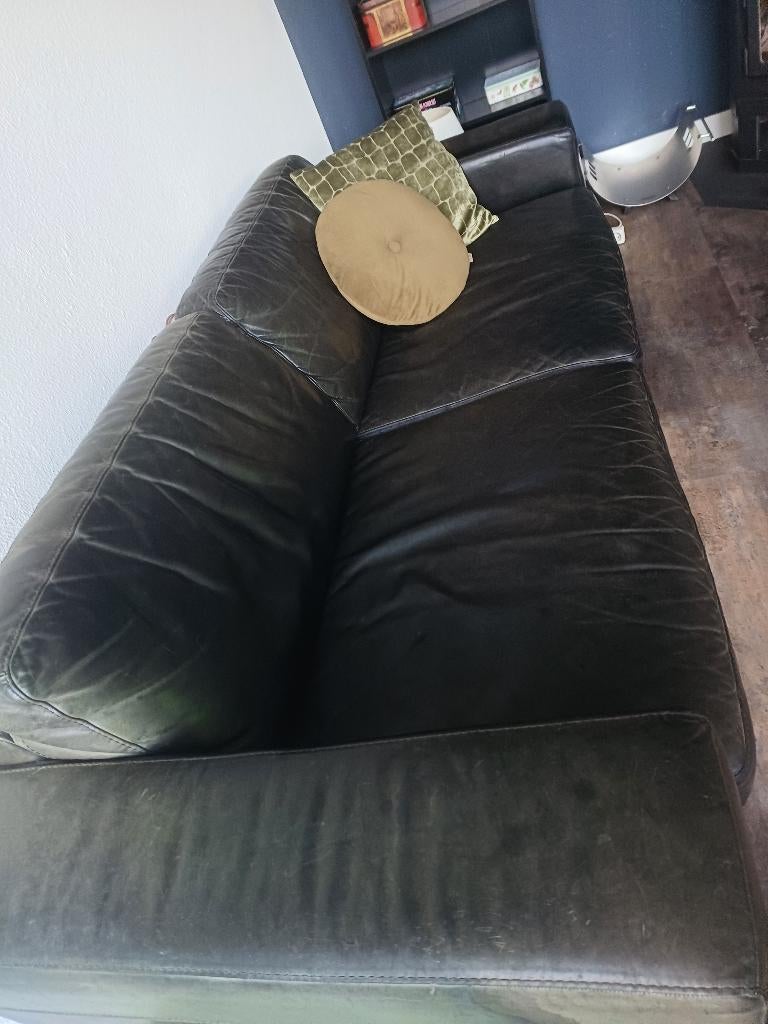 GRATIS 2x een 2,5 zit leren bank, Huis en Inrichting, Ophalen, Gebruikt, 150 tot 200 cm, Tweepersoons