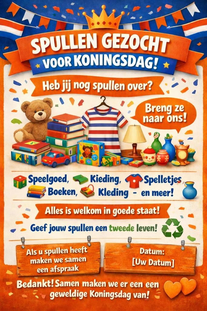 Koningsdag spullen gezocht, Ophalen of Verzenden