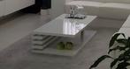 Witte hoogglans MDF salontafel (120x60x36 cm), Ophalen, Overige materialen, 100 tot 150 cm, 50 tot 100 cm