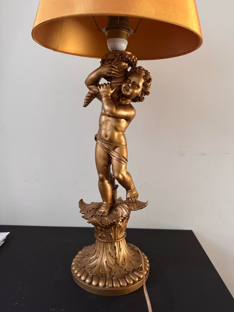 Vintage Cherubijn Tafellamp - Klassieke Decoratieve Lamp, Antiek en Kunst, Ophalen of Verzenden