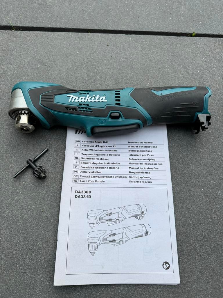 Makita DA330D snoerloze hoekboor 10,8V, Variabele snelheid, Zo goed als nieuw, Minder dan 400 watt, Ophalen