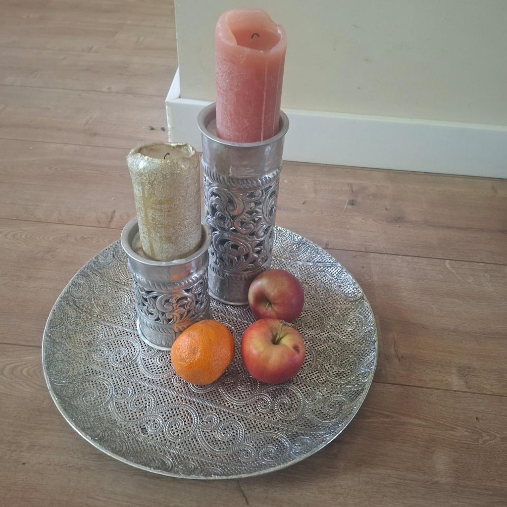 Zilverkleurige kaarsenstandaards, Ophalen, Gebruikt, Overige kleuren, Metaal