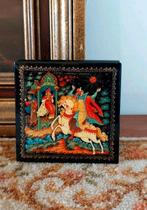 Oud Russisch lakdoosje met sprookjes afbeelding, Ophalen of Verzenden