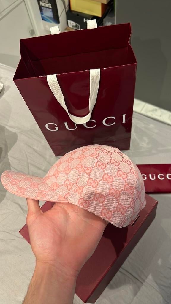 Roze Gucci pet origineel, Kleding | Dames, Hoeden en Petten, Ophalen of Verzenden, Nieuw, One size fits all, Pet