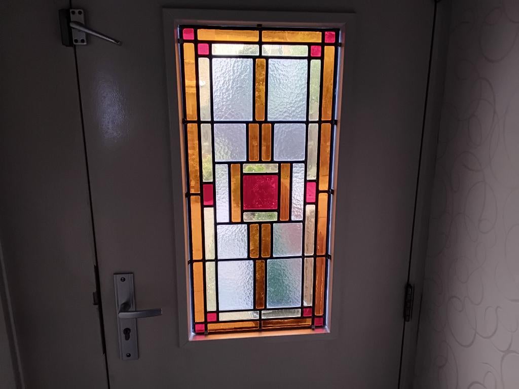 Glas in Lood  (Voorzet Raam), Doe-het-zelf en Verbouw, Glas en Ramen, Ophalen, Gebruikt, Minder dan 80 cm, Glas in lood