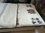  1p merino wollen deken dekbed bloemen roos 196-133cm, Eenpersoons, Wit, Ophalen of Verzenden, Deken of Dekbed