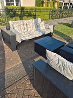 Tuinset van steigerhout met kussens, Tuin en Terras, Ophalen of Verzenden, Gebruikt, Steigerhout