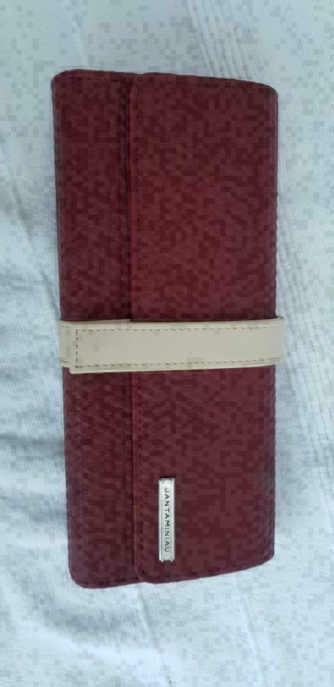 JAN TAMINIAU rood PU leder avondtasje make- up KLM (E132), Sieraden, Tassen en Uiterlijk, Toilettassen, Ophalen of Verzenden