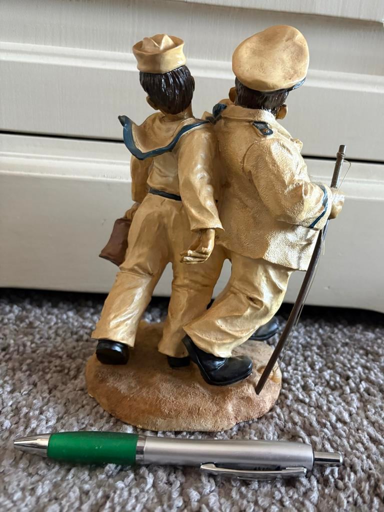 Vintage Laurel & Hardy beeldjes, Verzamelen, Beelden en Beeldjes, Ophalen, Gebruikt, Mens