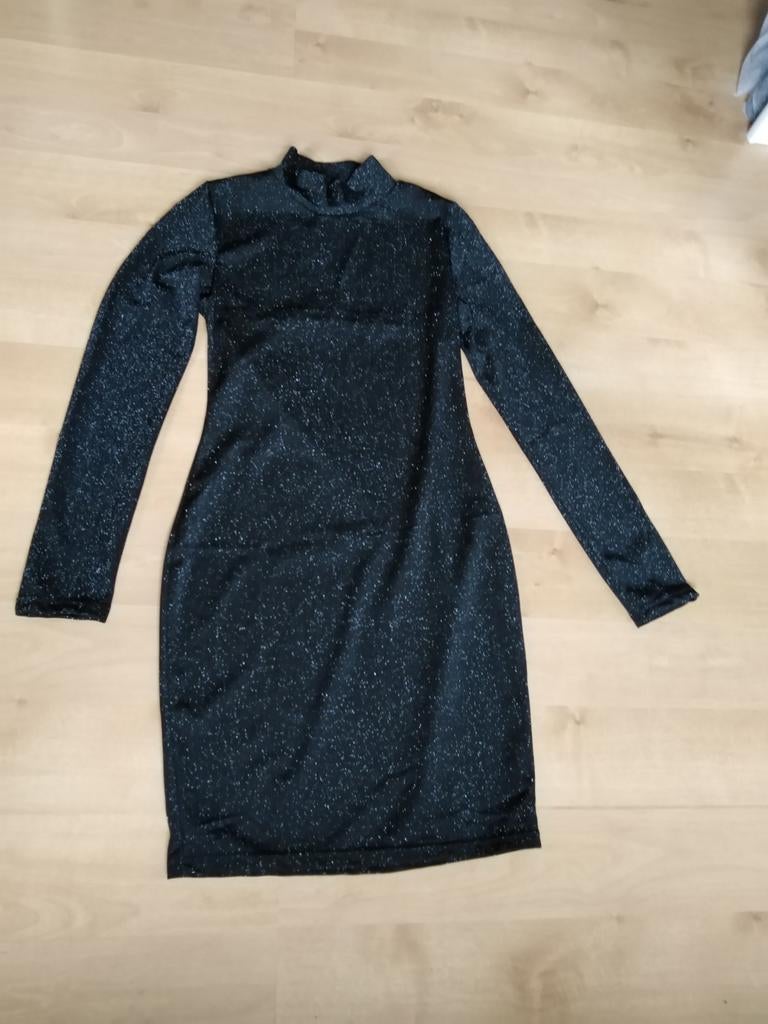 Zwarte glitter jurk, Zwart, Nieuw, Ophalen of Verzenden, Maat 36 (S)