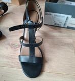 ECCO sandalen hakje, Ecco, Zwart, Zo goed als nieuw, Sandalen of Muiltjes