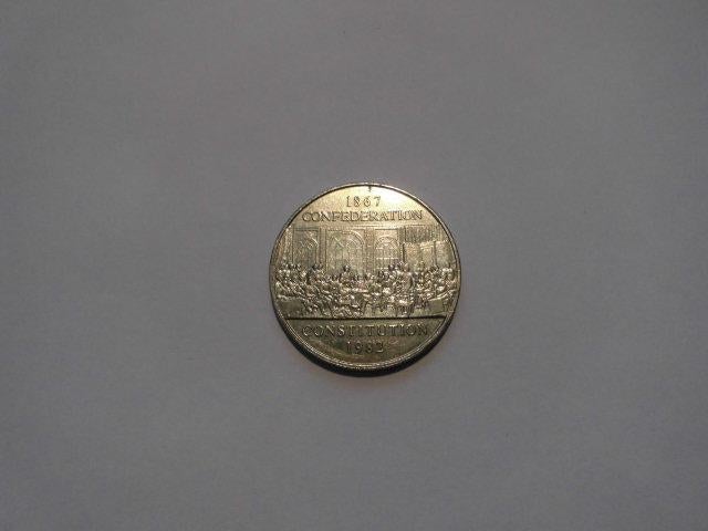 1 munt Canada 1 dollar 1982 115 jaar Constitutie Grondwet, Ophalen of Verzenden, Noord-Amerika, Losse munt