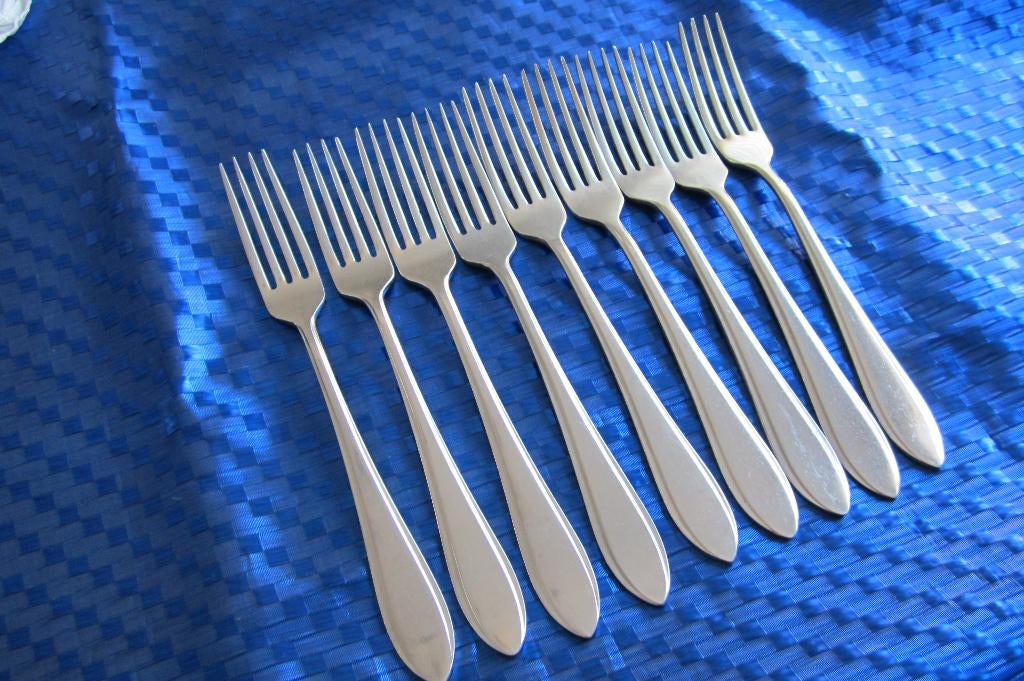 9 dinervork/tafelvork 21cm Gero Zilmeta puntfilet 718, Gebruikt, Ophalen of Verzenden, Rvs of Chroom, Vaatwasserbestendig