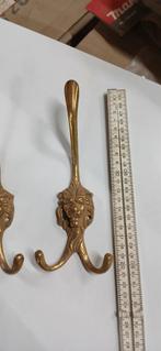 Messing kapstok haken leeuwekop. 7 stuks., Ophalen, Metaal, Wandhaken, Minder dan 100 cm