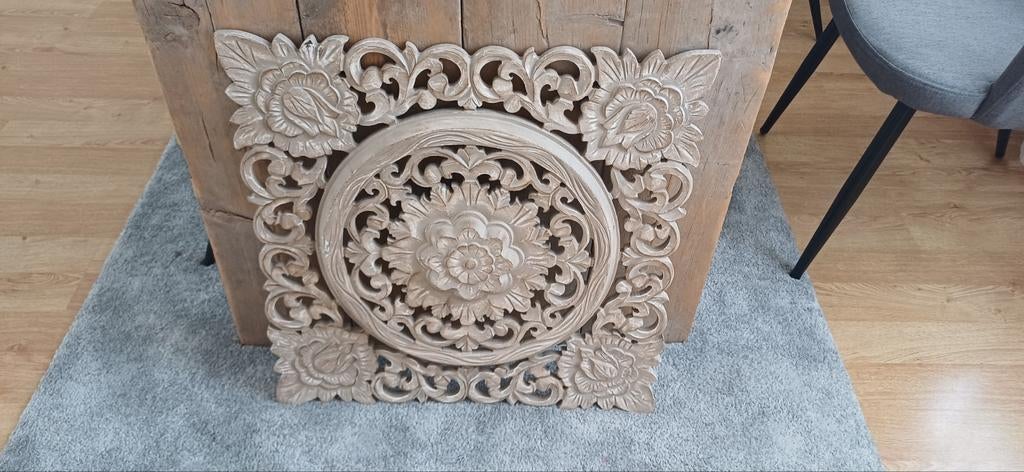 Houten ornament, Huis en Inrichting, Woonaccessoires | Kamerschermen, Ophalen, Zo goed als nieuw