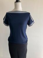 Studio Anneloes Donkerblauw top met matrozenkraag en strepen, Maat 38/40 (M), Blauw, Ophalen of Verzenden, Zo goed als nieuw
