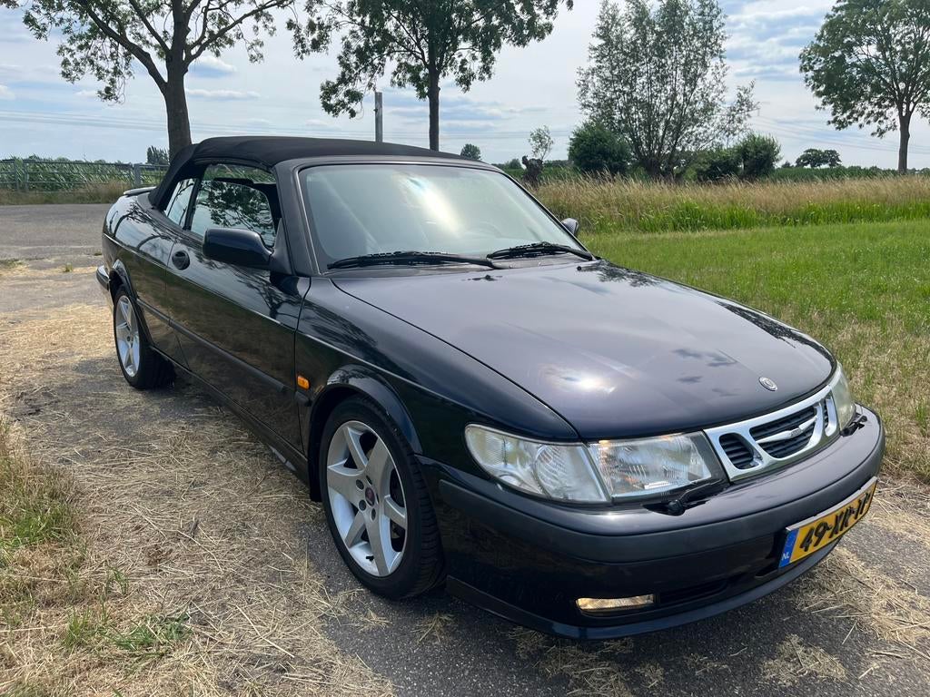 Saab 9-3 Cabrio Aero 205PK Midnight Blue 172800KM Beurt/APK, Auto's, Saab, Voorwielaandrijving, Zwart, 4 cilinders, Cabriolet