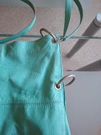 Turquoise leren schoudertas, Ophalen of Verzenden, Gebruikt, Blauw, Leer