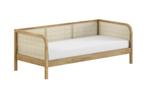 Olive kajuitbed rotan - 90x200 - Massief eiken, Kinderen en Baby's, Kinderkamer | Bedden, Niet ingevuld, Niet ingevuld, Niet ingevuld