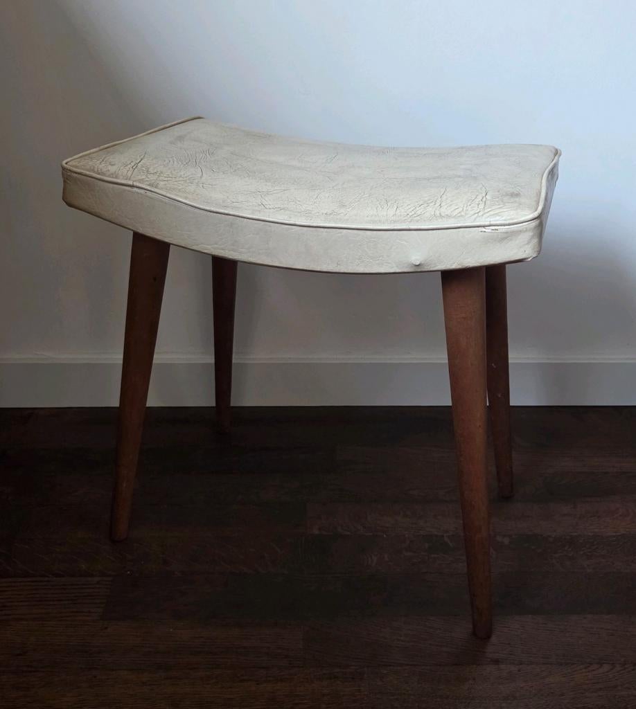 Vintage pianokruk,  kruk,  skai leer, Ophalen, Gebruikt, Hout