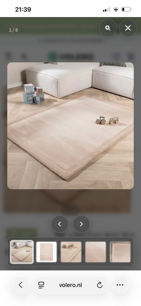 Speelkleed wasbaar speelmat jip beige 120 x 16, Ophalen, Gebruikt, 100 tot 150 cm, Beige