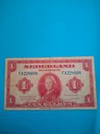 1 gulden muntbiljet Wilhelmina uit 1943 in ZF-, Ophalen of Verzenden, 1 gulden, Los biljet