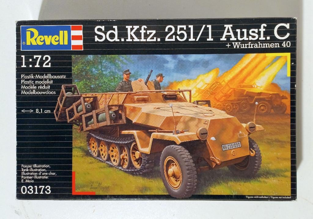 Revell 1/72 251-1 ausf C mit Wurfrahmen 40, Revell, Ophalen of Verzenden, Zo goed als nieuw, Tank