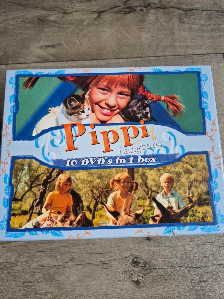 Pippi Langkous - 10 dvd's in 1 box+Kerstfeest met Pippi, Alle leeftijden, Ophalen, Zo goed als nieuw