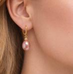 Parel Oorbellen OudRoze Echte Parels, Peervormig 14K Goud, Hangers, Overige kleuren, Nieuw, Ophalen of Verzenden