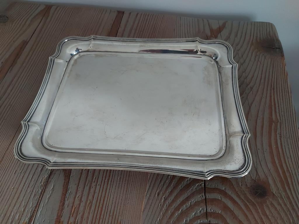 Antiek zilveren dienblad/ cabaret, Ophalen of Verzenden