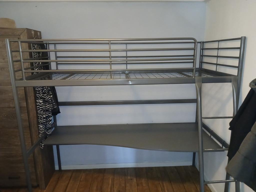 Hoogslaper met bureau + matras, Ophalen, Gebruikt, Eenpersoons, 90 cm