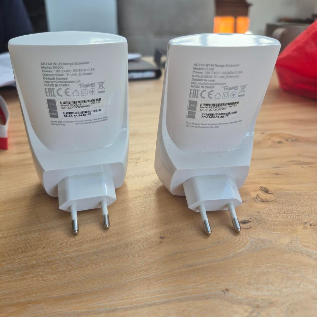 TP-Link AC750 Wifi Versterker RE200 (2 stuks), Computers en Software, WiFi-versterkers, Ophalen of Verzenden, Gebruikt, TP-Link