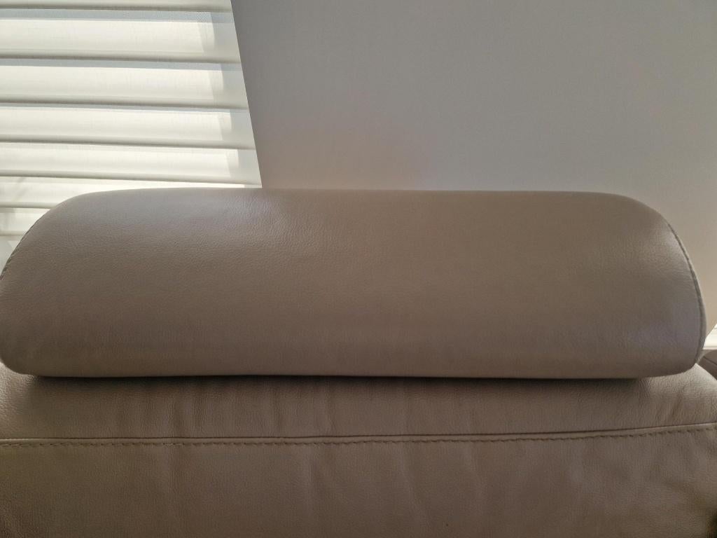 Prachtig lederen hoek loungebank, mooi design, Ophalen, Gebruikt, Leer