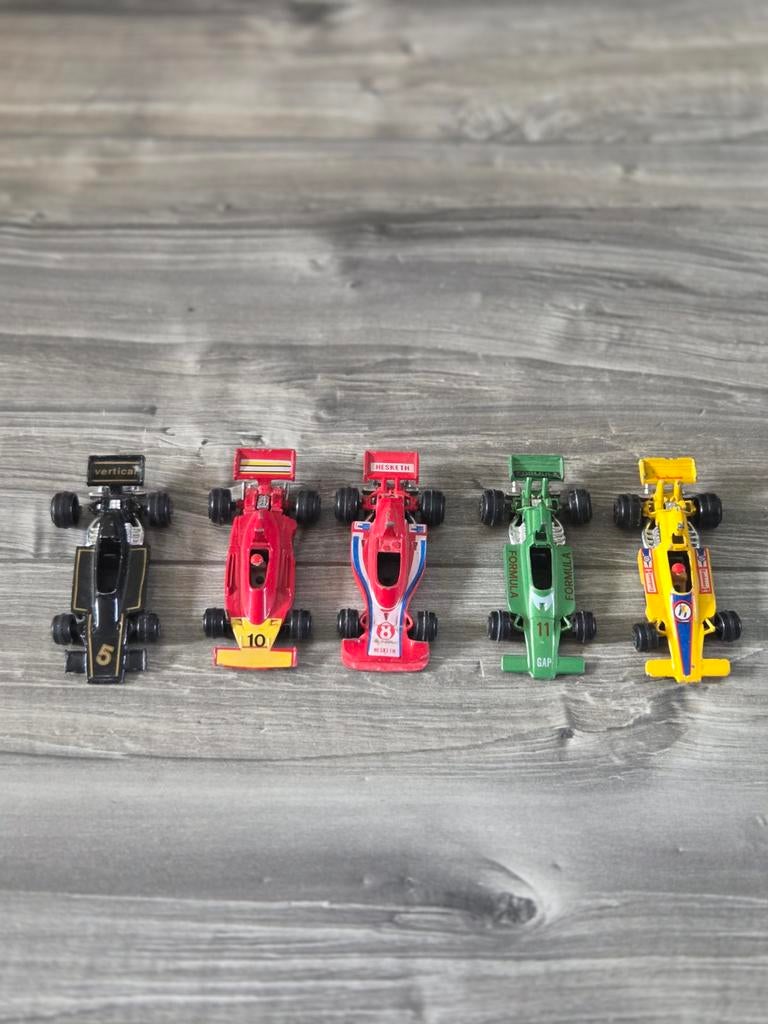 Set van 5 Vintage Yatming Formule 1 Raceauto's Jaren '70, Ophalen of Verzenden, Gebruikt, Formule 1