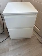 Ikea Nachtkastje met 2 lades - Wit, Huis en Inrichting, Ophalen, Gebruikt, Minder dan 45 cm, Minder dan 55 cm