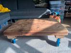 Salontafel antieke balken op wielen, Ophalen, 50 tot 100 cm, Zo goed als nieuw, Minder dan 50 cm