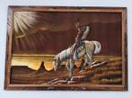 Sanchez Black Velvet Schilderij – Native american op paard, Ophalen
