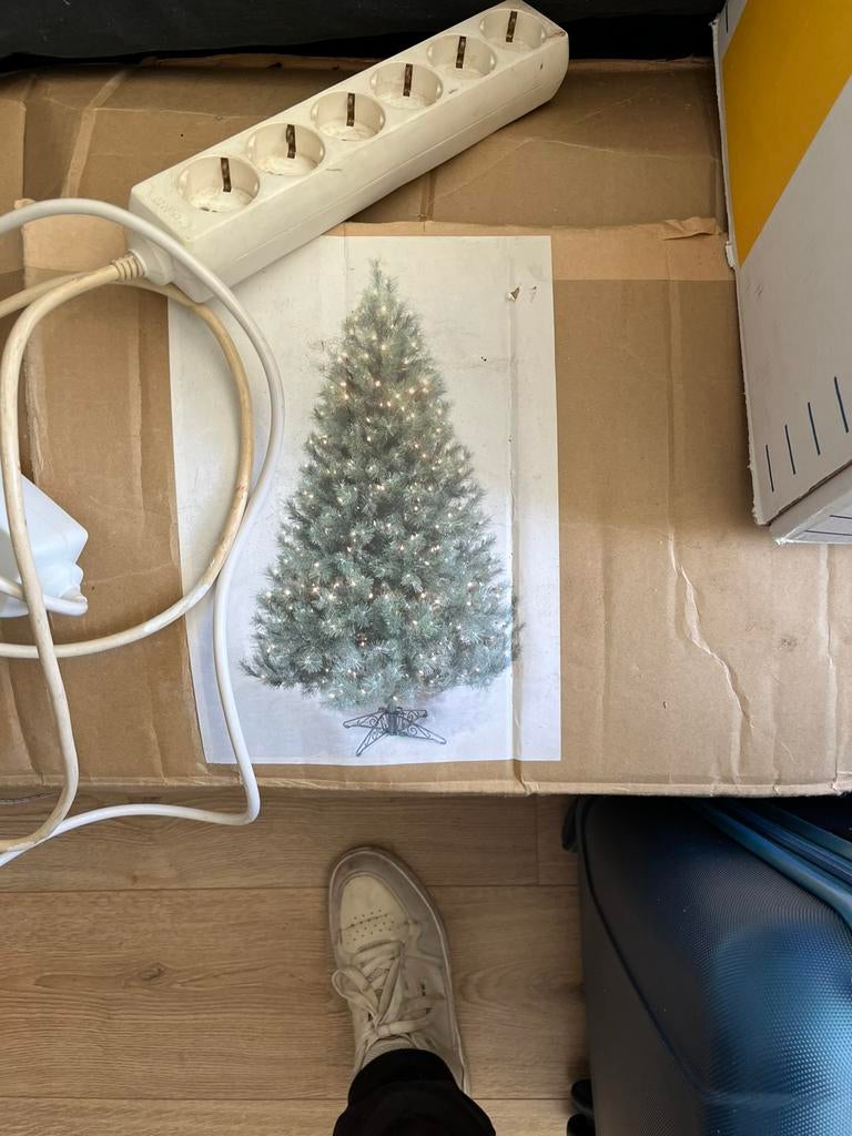 Kerstboom met vaste lichtjes, Diversen, Kerst, Ophalen of Verzenden, Zo goed als nieuw