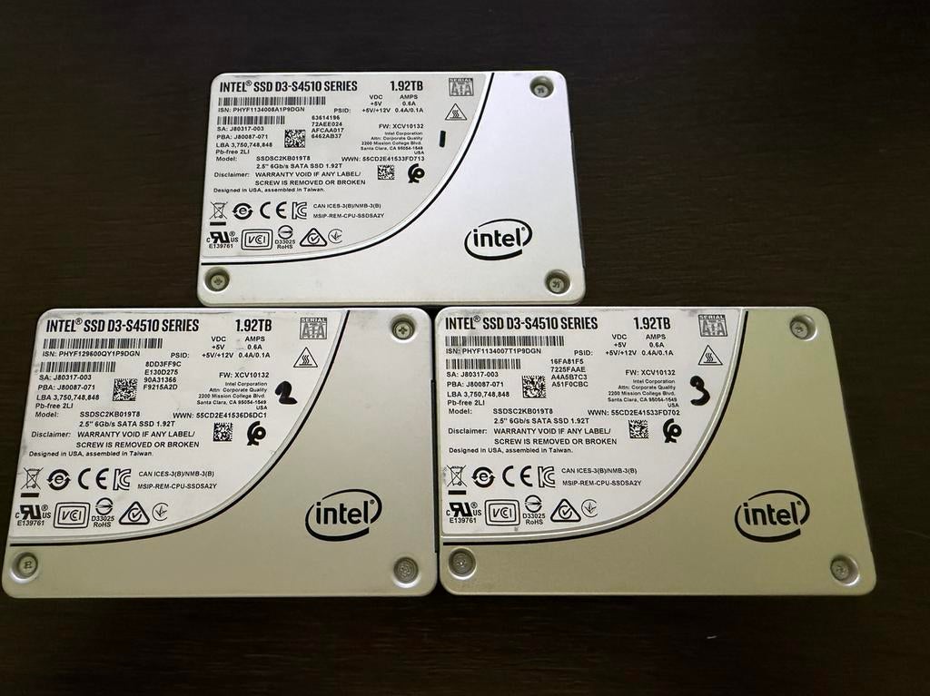 Intel SSD D3-S4510 - 1,92TB, Computers en Software, Harde schijven, Ophalen, Intern, Server, Zo goed als nieuw