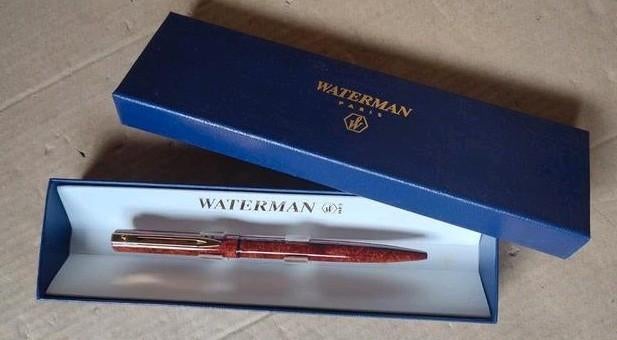 Originele marble Waterman pen in origineel doosje, Gebruikt, Ophalen of Verzenden, Met reclame, Vulpen