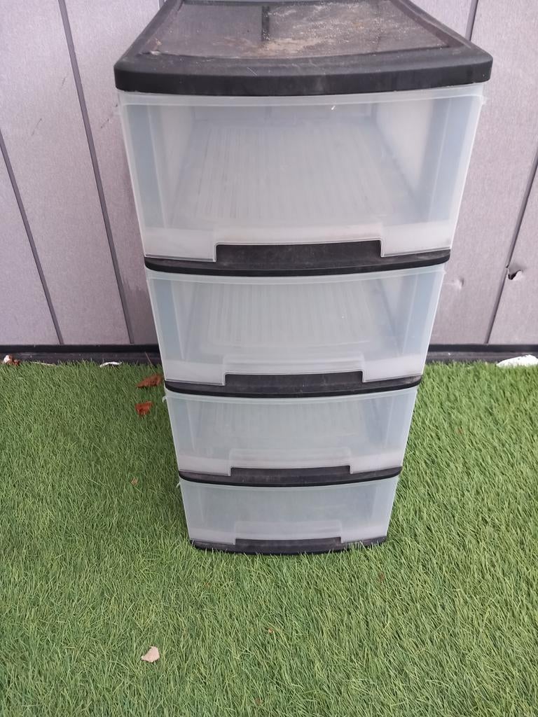 Grote kunststof 3 lades,& kleine kunststof 4 lades, Ophalen, 25 tot 50 cm, Kunststof, Minder dan 100 cm