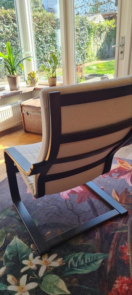 2x IKEA Poäng stoel met beige kussens, Ophalen, Gebruikt, Twee, Overige kleuren