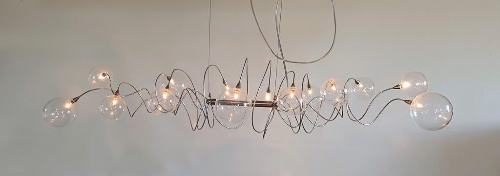 Harco loor design lamp big bubbels Kite 14 bollen, Ophalen, Zo goed als nieuw, Glas, 75 cm of meer